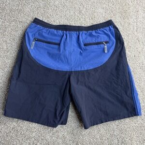 Verge Track Pants Mens XL Blue Colorblock Elastic Waist Zip Pockets Athletic